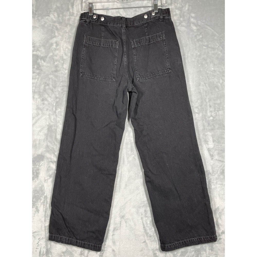 Madewell Low-Slung Baggy Jeans Washed Black Wide Leg Button Fly Size 27 - Picture 2 of 11